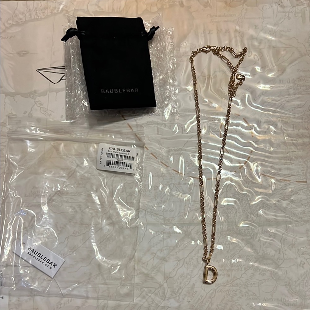 BaubleBar Gold Initial 'D' Necklace